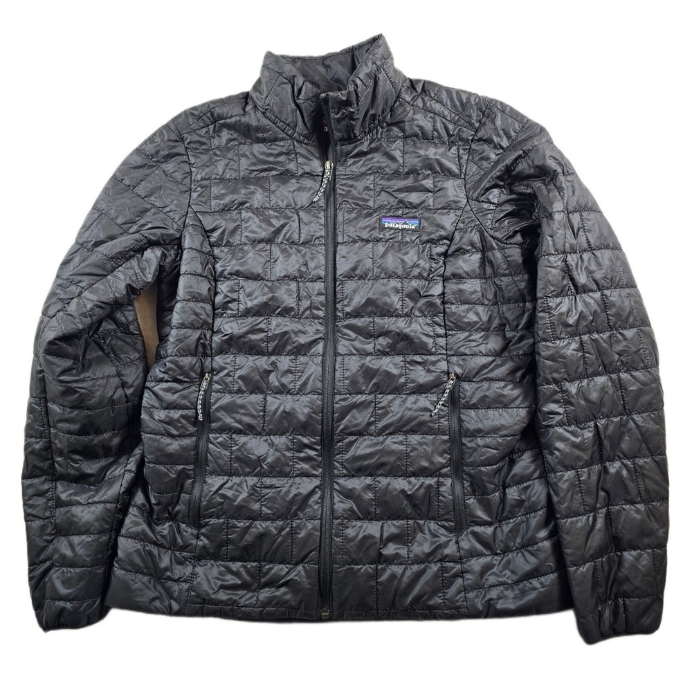 Patagonia Nano Puff Jacket Womens Medium Black Quilted Insulated Full Zip Puffer